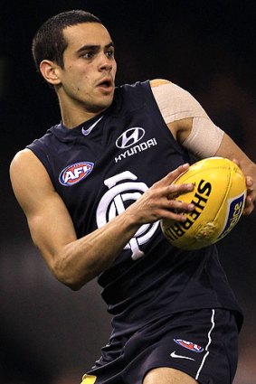 All fired up: Carlton's Jeff Garlett wants to test his skills in the midfield or on the wing.