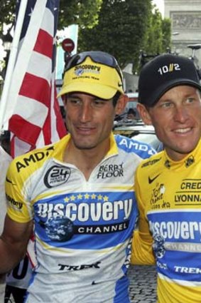 Brothers in arms: George Hincapie (left) and Lance Armstrong.