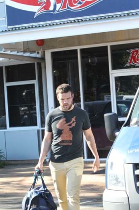 Nate Myles leaving Roosters HQ at Moore Park yesterday.