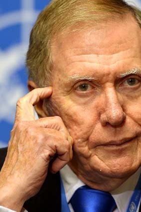 Former judge Michael Kirby at the UN.