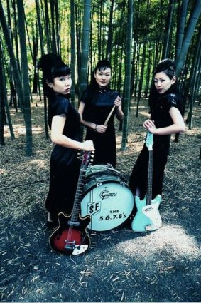 Japanese psychobilly trio the 5.6.7.8's.