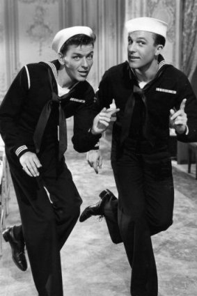 Frank Sinatra and Gene Kelly in the film <i>On The Town</i>.