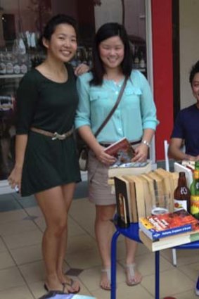 Eileen Lee (from left) and Melissa Lowe . . . the organisers of Books and Beer in Singapore.