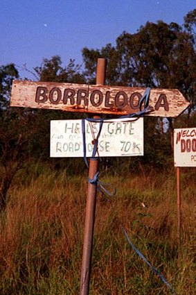 Borroloola road sign in the Northern Territory.