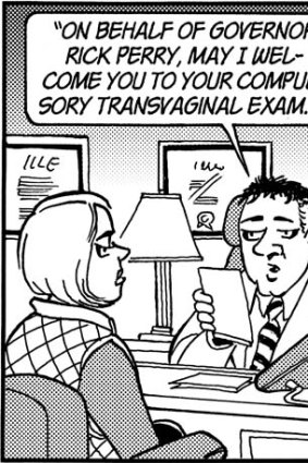 A single panel from an abortion-related "Doonesbury" comic strip, by artist Garry Trudeau, set for publication this week.