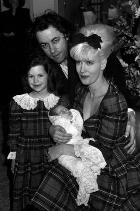 Peaches Geldof pictured as a newborn with her parents, Bob Geldof and Paula Yates.