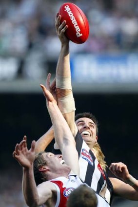 Magpies ruckman Darren Jolly played a pivotal role in Collingwood's 2010 triumph.