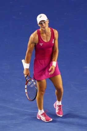 Down and out: Samantha Stosur.