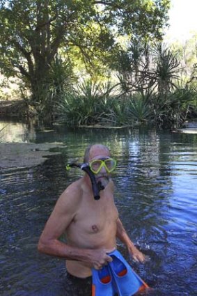 Research: Arthur White in Louie Creek. Photo: Tony Walters