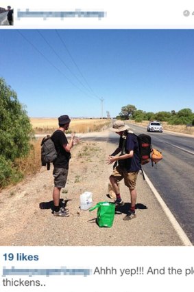 The much-publicised trip ended up 90 kilometres short of Adelaide, with the travellers trying to hitchhike and the police waiting.