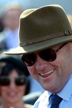 Trainer Peter Moody is all smiles after the race.