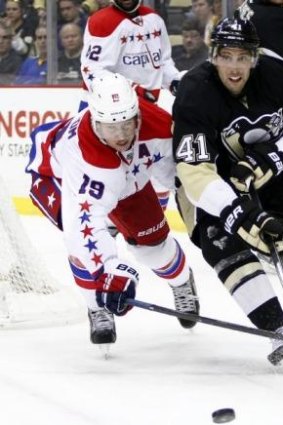 Nicklas Backstrom (left) in action for the Washington Capitals in the NHL.