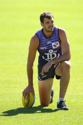 Scott Gumbleton during a Fremantle training session earlier this year.