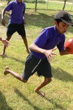 Future champion: Junior Shandley shows his approach to football.