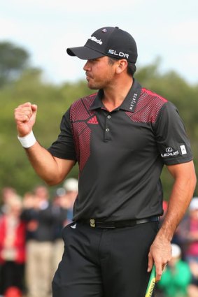 World Cup winner: Jason Day at Royal Melbourne on Sunday.