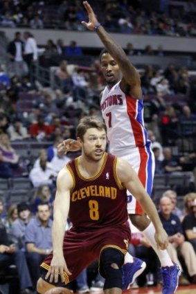 Rookie year: Cavaliers guard Matthew Dellavedova drives to the basket against Detroit last season.