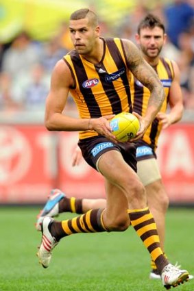 Room to move: Hawthorn's Lance Franklin in action.