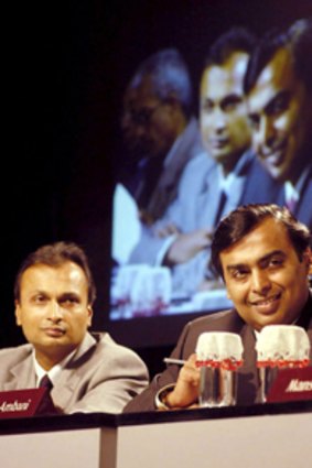 Mukesh Ambani, right, and his brother Anil... long-running dispute over gas price.