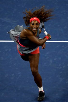 Serena Williams in control in her quarter-final against Spain's Carla Suarez Navarro.