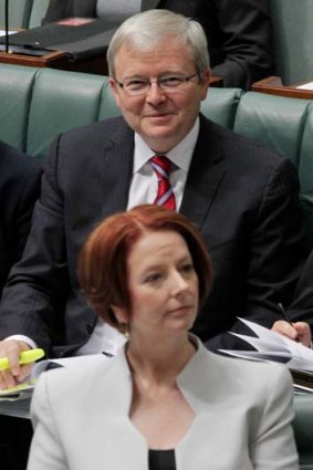 History repeating? ... union bosses have urged factions not to dump prime ministerJulia Gillard, pictured with Kevin Rudd.