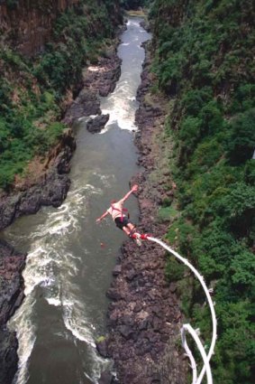 Extremely ngiyesaba ... bungee jumping in Africa.