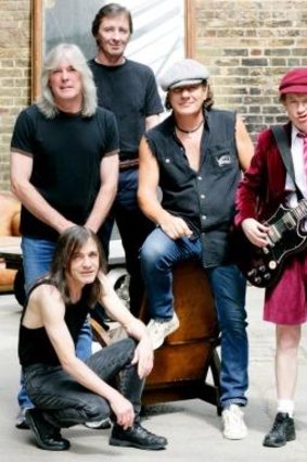 AC/DC, with Malcolm Young at lower left.