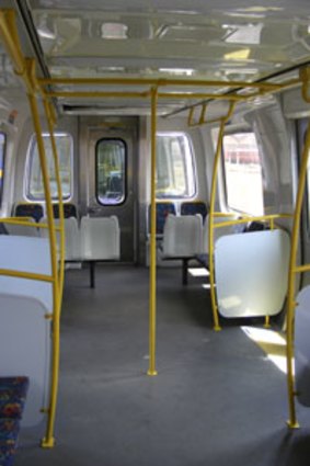 Connex train with seats removed to allow more standing room.
