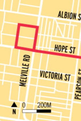 Map of the Hope Street bus route.