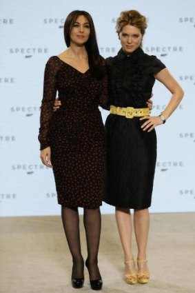 Actresses Monica Bellucci (left) and Lea Seydoux at the launch. 