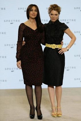 Actresses Monica Bellucci (left) and Lea Seydoux at the launch. 