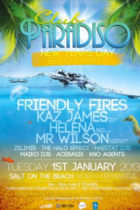 Club Paradiso returns to Salt on the Beach for New Year's Day 2013.
