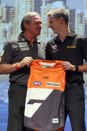 Great expectations ... Kevin Sheedy with Lachie Whitfield.