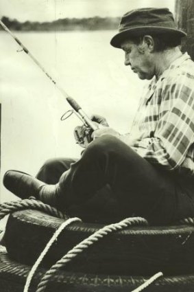 Relaxed: Rupert "Dick" Hamer fishing in January 1975.