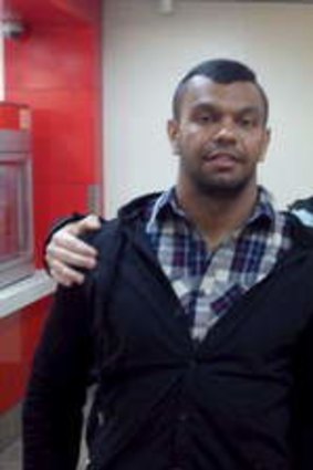 Kurtley Beale and James O'Connor with a fan in fast-food outlet at 3.50am the morning after the Rebels v Lions tour game.
