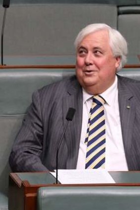 Clive Palmer during question time in the House of Representatives as Parliament resumes sitting for the year.