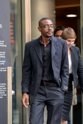 The Age, News, picture by Justin McManus. 14/05/2015. County Court. Congolese men charged with offences including kidnapping and aggravated burglary. Mbuyi Mwamba.