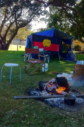 Protesters' new tent embassy at Musgrave Park.