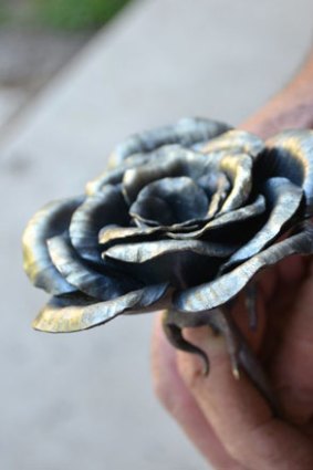 A finished rose for Norway, created by Bruce Beamish.