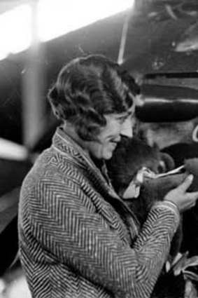 Taking flight: Pioneering avaitrix Amy Johnson and her aircraft.