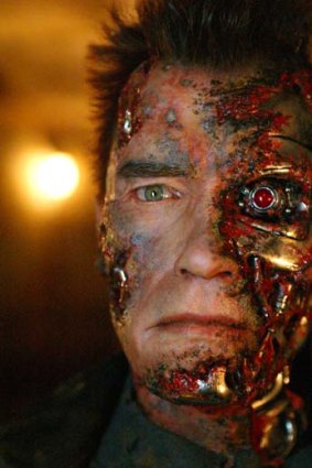 Schwarzenegger says he could feel the wire that made his red eye glow burning him during filming.