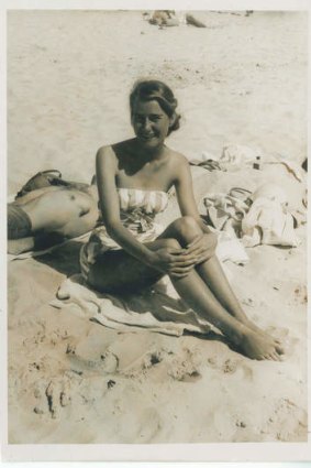 Stephanie Wood's mother at Coolangatta, 1958.