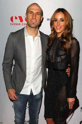 Chris Judd and wife Rebecca at Eve nightclub on Saturday.