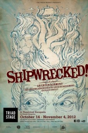  Bluzoom, Poster for Shipwrecked, Triad Stage, Greensboro, 2012. Photogravure. Private collection