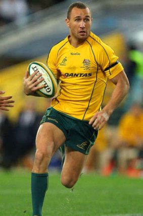 Quade Cooper finds open space for the Wallabies.