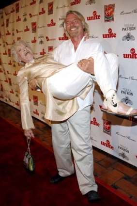 Tough love: Richard Branson with his mother Eve.