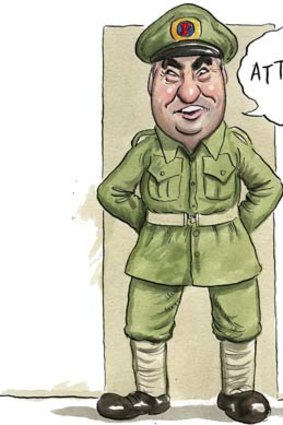 One to stand on ceremony ... new Foster's boss Ari Mervis, a former officer. <em>Illustration: John Shakespeare</em>