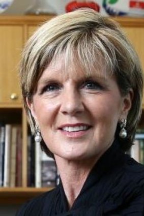 Foreign Affairs Minister Julie Bishop in her office at Parliament House in Canberra on Wednesday.