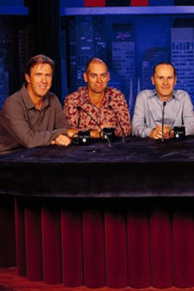 <i>The Panel</i>: Glenn Robbins, Rob Sitch, Tom Gleisner, Kate Longbroek and Santo Cilauro.