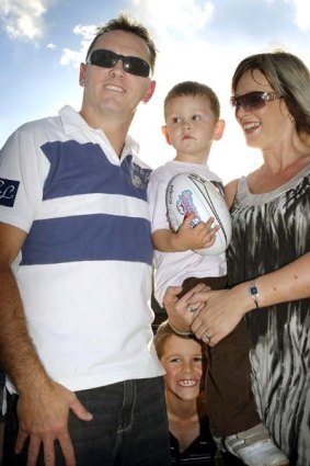 Laura Kretiuk,and Jamie Clarke with their son Kyan, 2, and Laura's son Jayden 7.