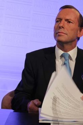 Tony Abbott addresses the National Press Club.